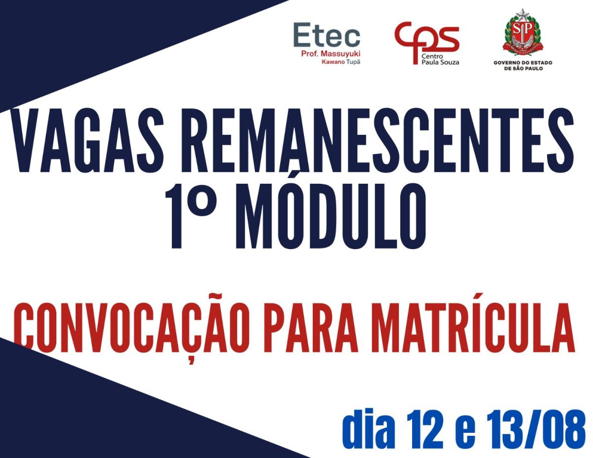 CONVOCA��O PARA MATRICULA