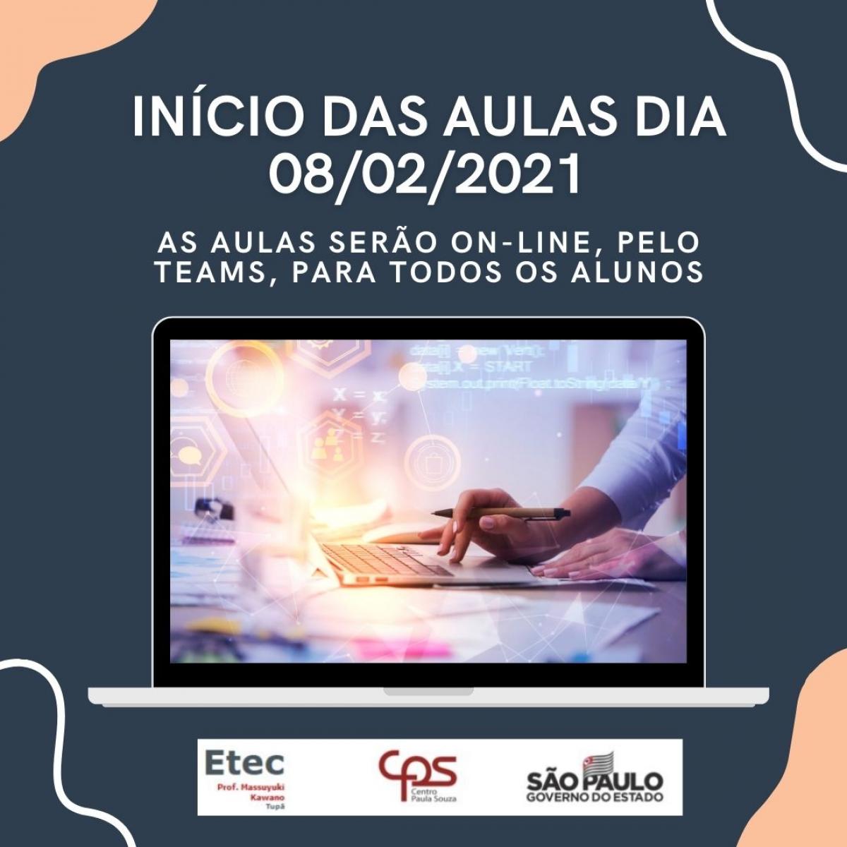 Volta �s aulas (remoto) no dia 08/02/2021