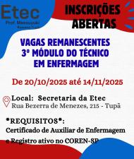 Vagas Remanescentes Enfermagem