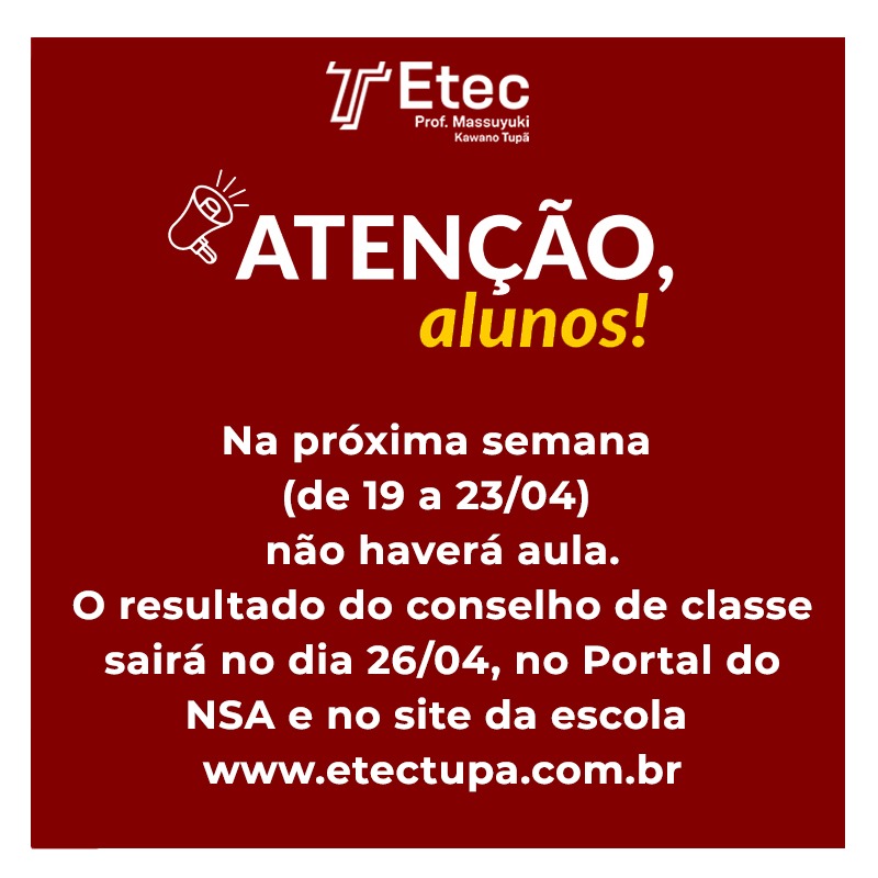 ATEN��O ALUNOS, suspens�o de aulas