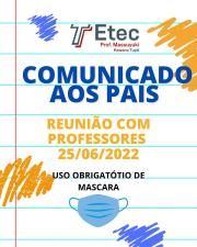 COMUNICADO AOS PAIS_ REUNI�O COM PROFESSORES