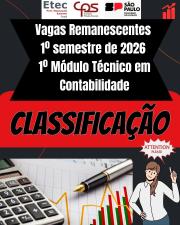 Classifica��o Vagas Remanescentes - Contabilidade