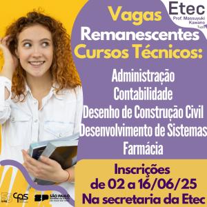 Edital vagas remanescentes 2/2025