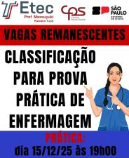 Convoca��o para Prova Pr�tica e Entrevista - Vaga Remanescente de Enfermagem